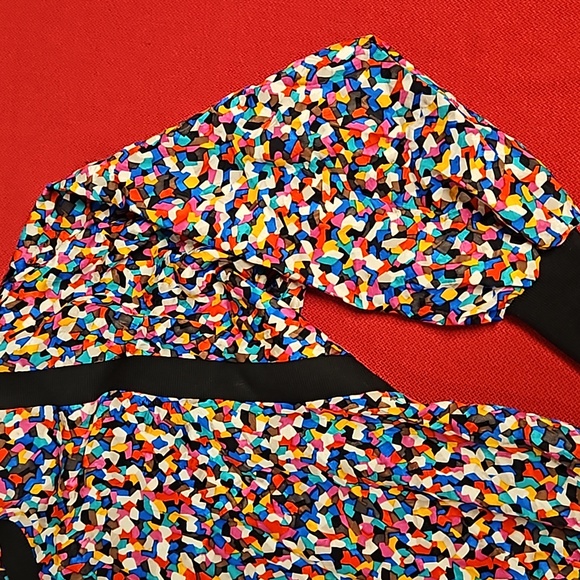 Vintage Adrianna Papell 80s dolman sleeve abstract pattern blouse top sz 4 silk - Picture 5 of 13